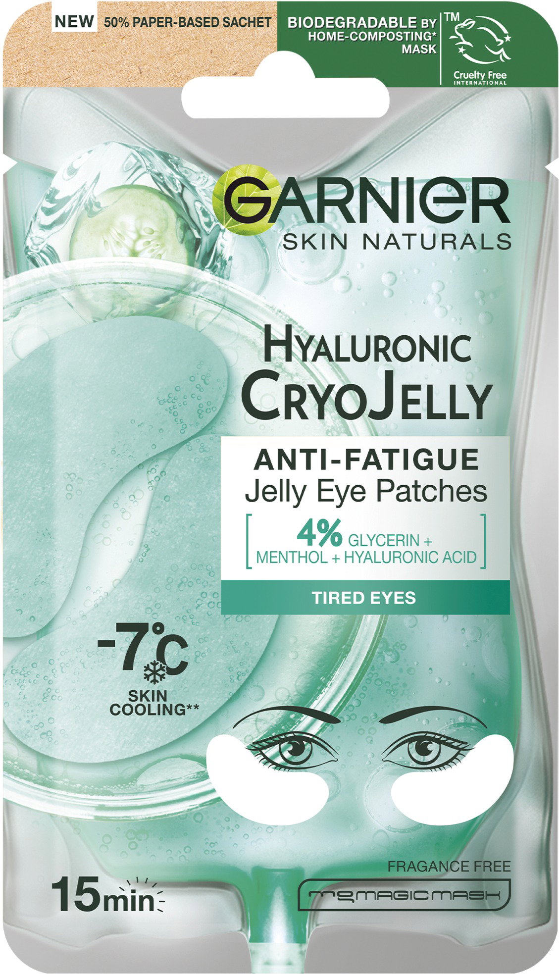 GARNIER Skin Naturals Hyaluronic Cryo Jelly Anti-Fatigue Jelly Eye Patches 5 g