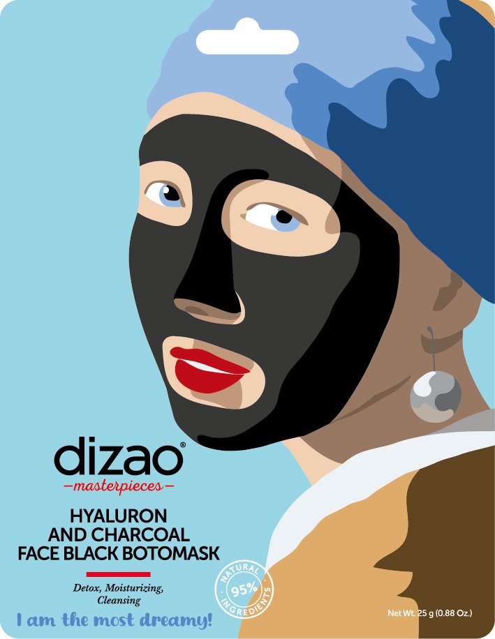 DIZAO Hyaluron And Charcoal Face Black Botomask 25 g