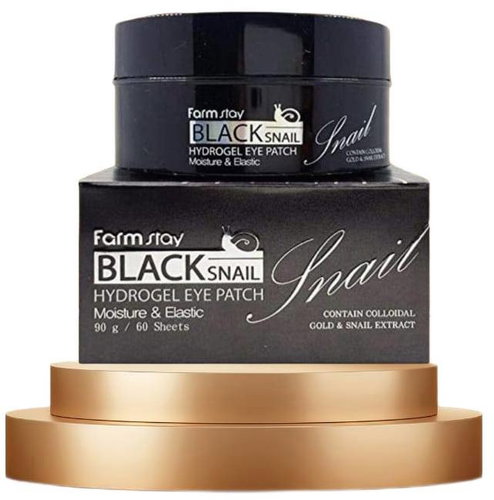 FARM STAY Black Snail Hydrogel Eye Patch 60 pcs (90 g) - Eye Gel - Main image