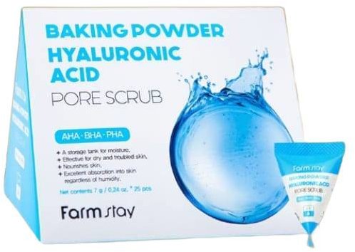 FARM STAY Baking Powder Hyaluronic Acid Pore Scrub 25× 7 g - Arcradír - Fő fotó