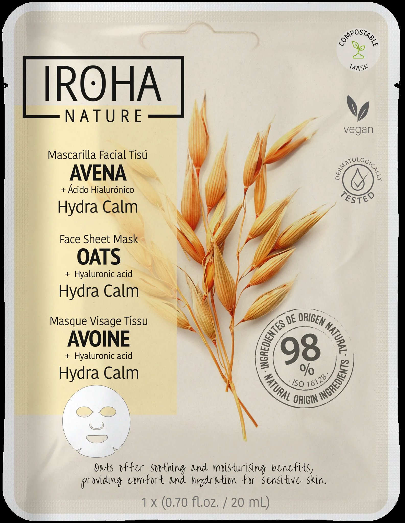 IROHA NATURE Hydra Calm Avoine, 1 db