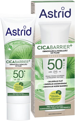 ASTRID CicaBarrier+ tinted face UV fluid SPF50+ 40ml - Facial Sunscreen - Main image