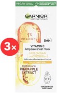 GARNIER Skin Naturals Ampoule Sheet Mask Vitamin C and Pineapple Extract 3× 15 g - Pleťová maska