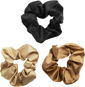 REVOLUTION Hair Satin Wide Scrunchie Black/Blush/Nude 3 ks - Hair Accessories