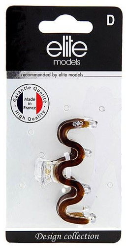 ELITE MODELS Skřipec hair 1 pc Brown-transparent ripple - Hair Fastener - Main image