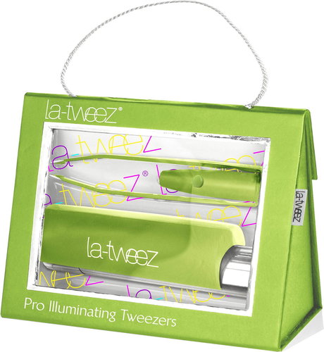 La-tweez Pro Illuminating Tweezers with Lipstick Case Green - Tweezer - Main image