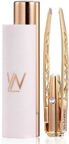 LA-TWEEZ Pro Illuminating Tweezers & Mirrored Carry Case 24k Gold Plated - Tweezer - Main image