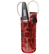 GLOBOS Travel manicure set 102-86 red with crocodile skin design glossy - Manicure Set