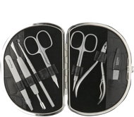 GLOBOS Women's leather manicure 792-86 black with crocodile skin pattern - Manicure Set