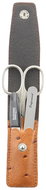 GLOBOS Travel manicure set with scissors Solingen 105-89 brown ostrich - Manicure Set