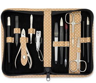KELLERMANN ladies manicure set 5203 P N beige/white polka dots - Manicure Set