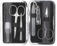 KELLERMANN ladies manicure set 7259 N MC black with ostrich skin pattern - Manicure Set