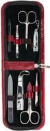 KELLERMANN ladies manicure set 5292 MC N red with ostrich skin pattern - Manicure Set