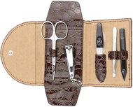 KELLERMANN ladies manicure set 9209 MC N brown/ crocodile skin pattern - Manicure Set