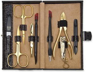 KELLERMANN ladies manicure set 9264 FG CUT brown - crocodile skin pattern - Manicure Set
