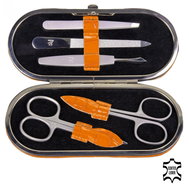 SACHER women's leather manicure set TF200R.1054 orange croco - Manicure Set