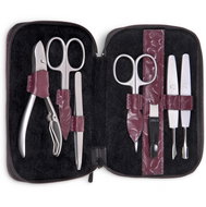 SACHER ladies leather manicure TR400R.504.101-ORNAMENTO burgundy red - Manicure Set
