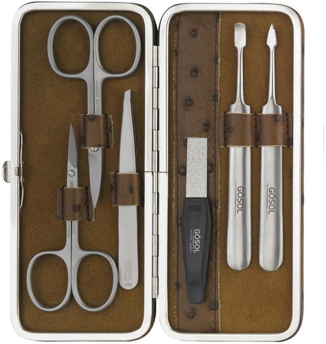 GÖSOL SOLINGEN ladies leather manicure DURBAN 1843 brown - Manicure Set - Main image