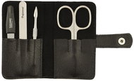 GLOBOS Leather manicure set with scissors Solingen 1191-89 black - Manicure Set