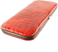 GLOBOS Women's leather manicure 740-87 red with Solingen tools - Manicure Set