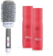 WELLA PROFESSIONALS Invigo Color Brilliance Color Protection Shampoo 2× 250 ml + Hair Brush - Šampón