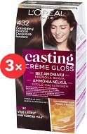 ĽORÉAL CASTING Creme Gloss 432 Čokoládový fondant 3 × 180 ml - Farba na vlasy