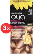 GARNIER Olia 8.31 Golden Grey Blond 3 × 50ml - Hair Dye