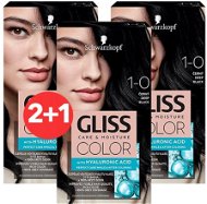 SCHWARZKOPF GLISS COLOR 1-0 Čierna 3× 60 ml - Farba na vlasy