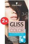 SCHWARZKOPF GLISS COLOUR 3-0 Brown 2 × 60ml - Hair Dye