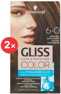 SCHWARZKOPF GLISS COLOUR 6-0 Natural Light Brown 2 × 60ml - Hair Dye