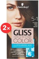 SCHWARZKOPF GLISS COLOUR 5-1 Cool Brown 2 × 60ml - Hair Dye