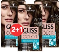 SCHWARZKOPF GLISS COLOR 6-16 Cool Pearl Brown 3 x 60ml - Hair Dye