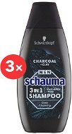 SCHWARZKOPF SCHAUMA Men 3-in-1 Coal &Clay 3 × 400ml - Men's Shampoo