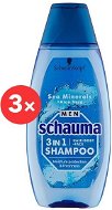 SCHWARZKOPF SCHAUMA Men 3 v 1 Morské Minerály 3× 400 ml - Pánsky šampón