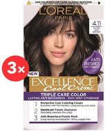 ĽORÉAL PARIS Excellence Cool Creme 4.11 Ultra Ash Brown 3× - Hair Dye