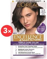 ĽORÉAL PARIS Excellence Cool Creme 5.11 Ultra popolavá svetlá hnedá 3× - Farba na vlasy