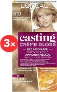 ĽORÉAL PARIS Casting Creme Gloss krémová semi-permanentná farba 810 Vanilková zmrzlina 3× 180 ml - Farba na vlasy