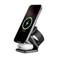 Kuxiu X40 Turbo Qi2.2 Certified 25W 3-in-1 MagSafe Foldable Wireless Charging Stand - Gray - Wireless Charger