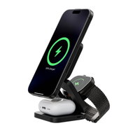 Kuxiu X55 3-In-1 Foldable Magnetic Wireless Charging Station - Black - Wireless Charger