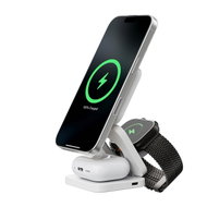 Kuxiu X55 3-In-1 Foldable Magnetic Wireless Charging Station - White - Wireless Charger