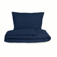 Kvalitex French muslin bed linen 1+2, 240 × 200, 70 × 90 cm dark blue - Bed Linen