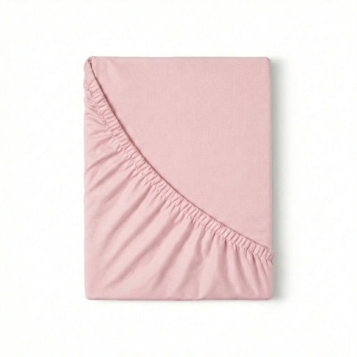 Kvalitex Jersey Fitted Sheet with Lycra 220 × 200cm, Light Pink - Bedsheet - Main image