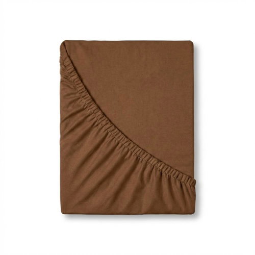 Kvalitex Jersey Fitted Sheet 140 × 200cm, Dark Brown - Bedsheet - Main image