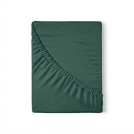 Kvalitex Satin sheet with elastic 100 × 200 cm dark green - Bedsheet