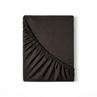 Kvalitex Satin sheet with elastic 140 × 200 cm black - Bedsheet