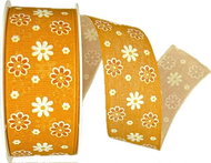 GOLDINA Fabric ribbon spring FIORI DI PRIMAVERA ARANCIA orange 8826 - Ribbon