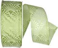 GOLDINA Taffeta ribbon ART DÉCO OLIVE GREEN olive green, transparent 9015 - Ribbon