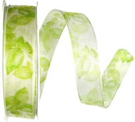 GOLDINA Taffeta ribbon DREAM GARDEN LIGHT GREEN green transparent 8831 - Ribbon