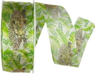 GOLDINA Taffeta ribbon LEOPARD transparent green 8842 - Ribbon