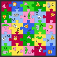 Koberce K+K Dětský barevný koberec s písmeny Puzzle - Koberec